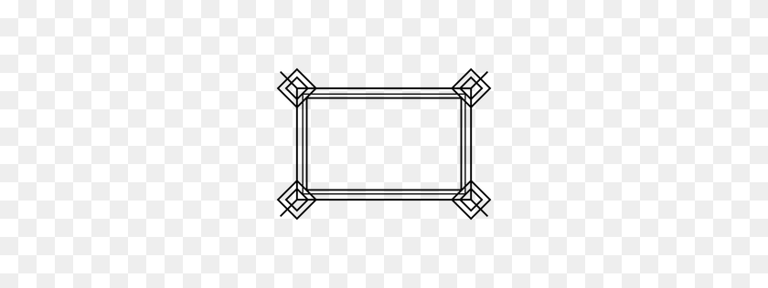 256x256 Geometric Frame Corner Ornament - Corner Frame PNG