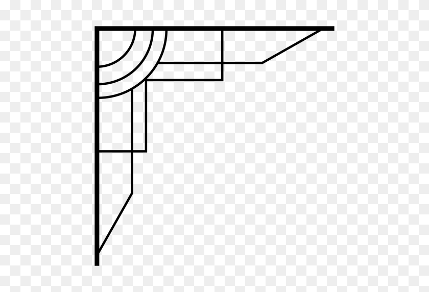 512x512 Геометрическая Рамка Угловой Орнамент - Геометрические Линии Png