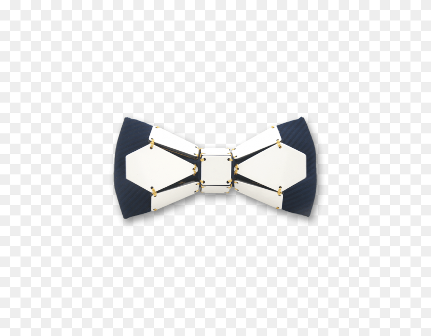 595x595 Geometry Bee In Gold Line Blue White Bow Tie Unique Bow Ties - Gold Line PNG