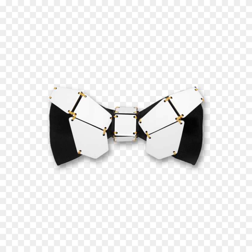 800x800 Geometry Butterfly In Gold Line Black White Bow Tie Unique Bow - White Bow PNG