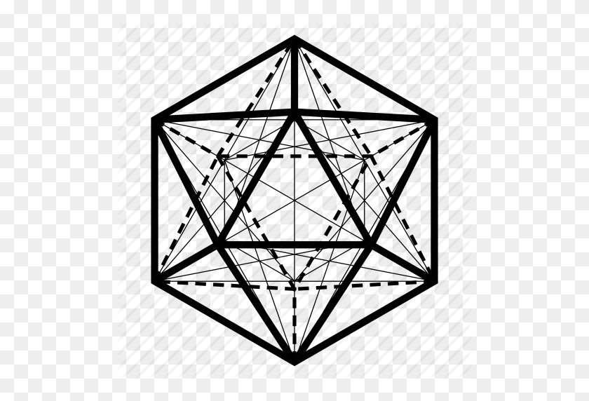512x512 Geometry, Icosahedron, Sacred Icon - Sacred Geometry PNG
