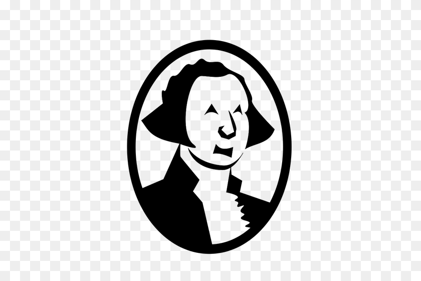 353x500 George Washington Vector Caricature - George Washington Black And White Clipart