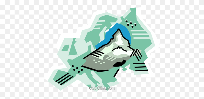 480x349 Геотехнический Стиль, Европа, Швейцарские Альпы Клипарт В Векторе - Швейцария