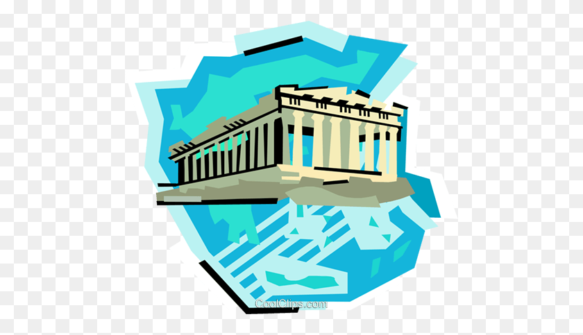 480x423 Geotechnical Style, Greece Royalty Free Vector Clip Art - Acropolis Clipart