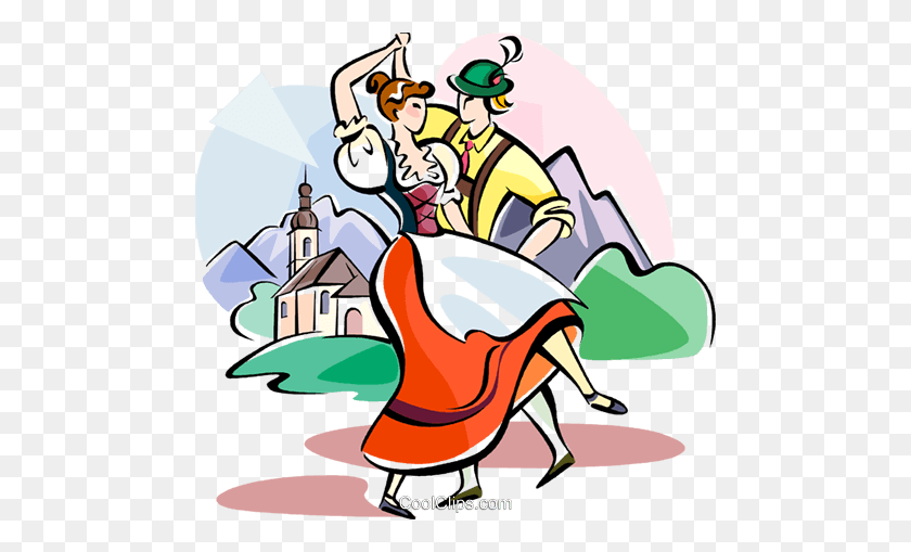 480x449 German Traditional Dancers Royalty Free Vector Clip Art - Germany Clipart