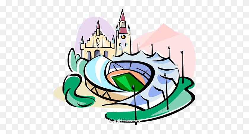480x394 Germany Munich Olympic Stadium Royalty Free Vector Clip Art - Germany Clipart