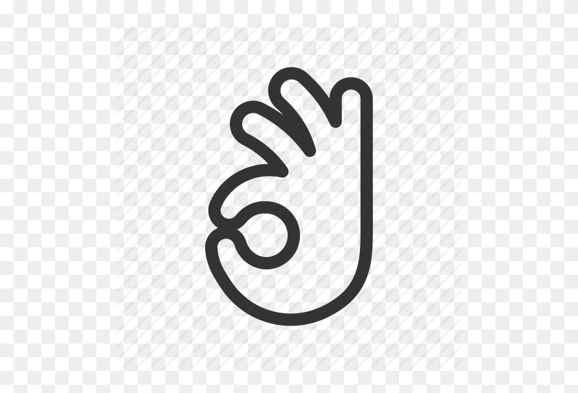 512x512 Gesture, Hand, Nice, Ok, Okay, Well Done Icon - Ok Hand Sign PNG