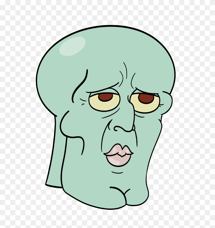 Handsome Squidward's Face Team Fortress Sprays - Squidward Nose PNG.