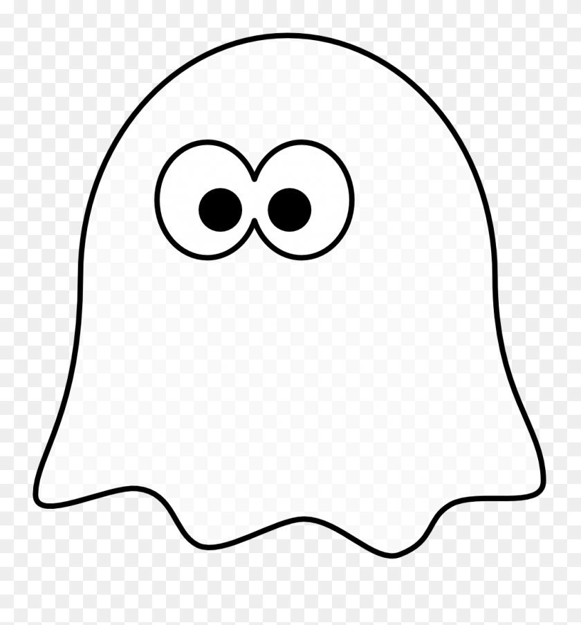 999x1082 Ghost Clip Art Black And White - Cute Ghost Clipart