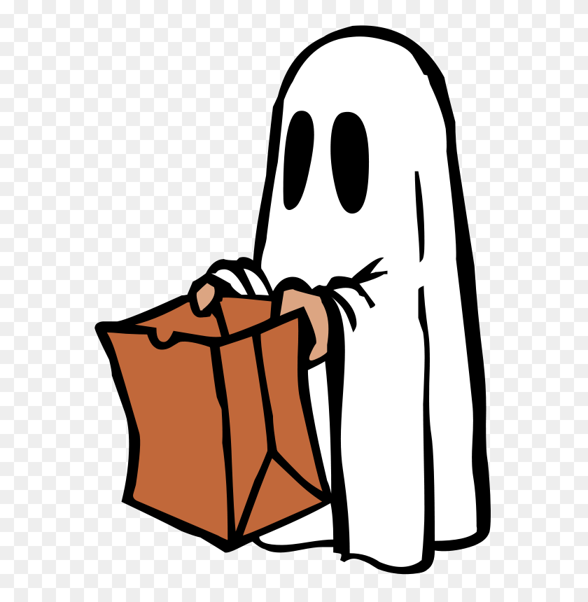 583x800 Ghost Free Stock Photo Illustration Of A Ghost With A Bag - Bag Of Gold Clipart