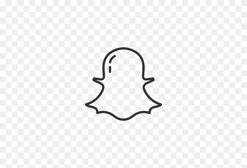 512x512 Ghost, Label, Logo, Snapchat Icon - Snapchat White PNG