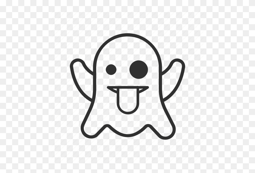512x512 Ghost, Monster, Snapchat, Spirit, Teasing Ghost, Tongue, Tongue - Snapchat Ghost PNG