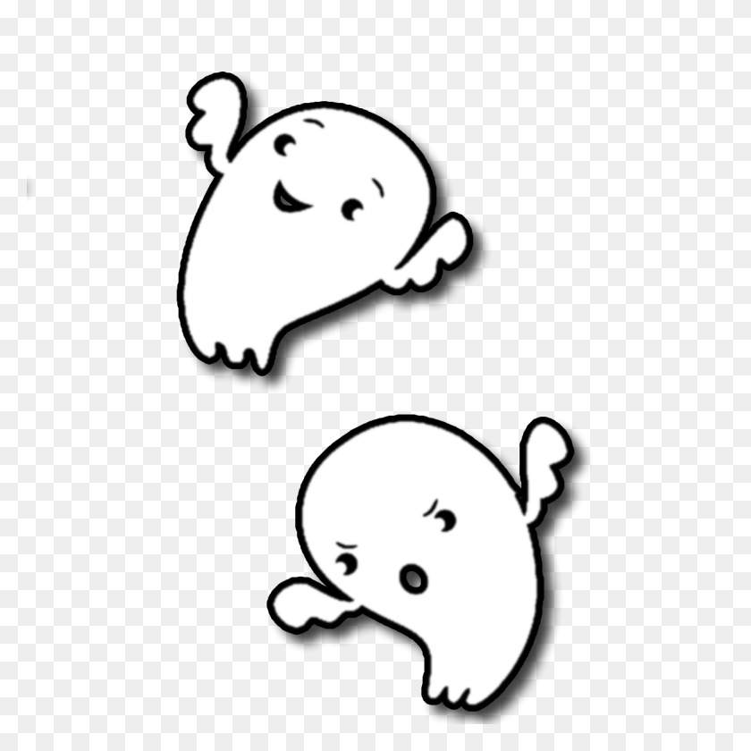 1200x1200 Ghost Png Black And White Transparent Ghost Black And White - Cute Clipart Black And White
