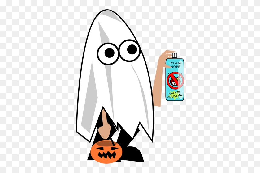 350x500 Fantasma Trick Or Treate Imagen Vectorial - Trick Or Treaters Clipart