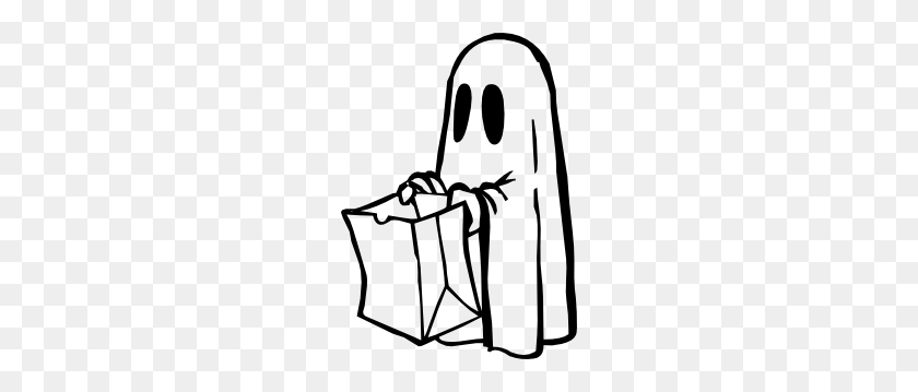 216x299 Ghost With Bag Black And White Clip Art - Ghost Clipart
