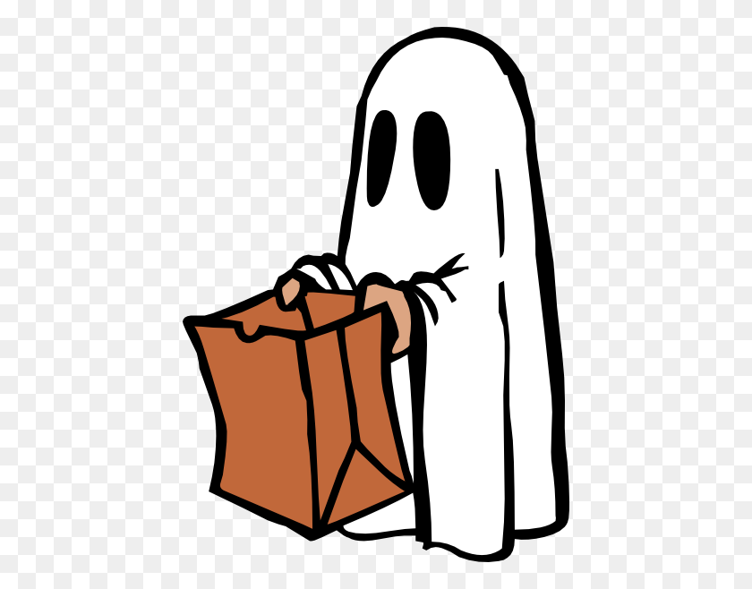 432x598 Ghost With Bag Colour Png, Clip Art For Web - Bag Clipart Black And White