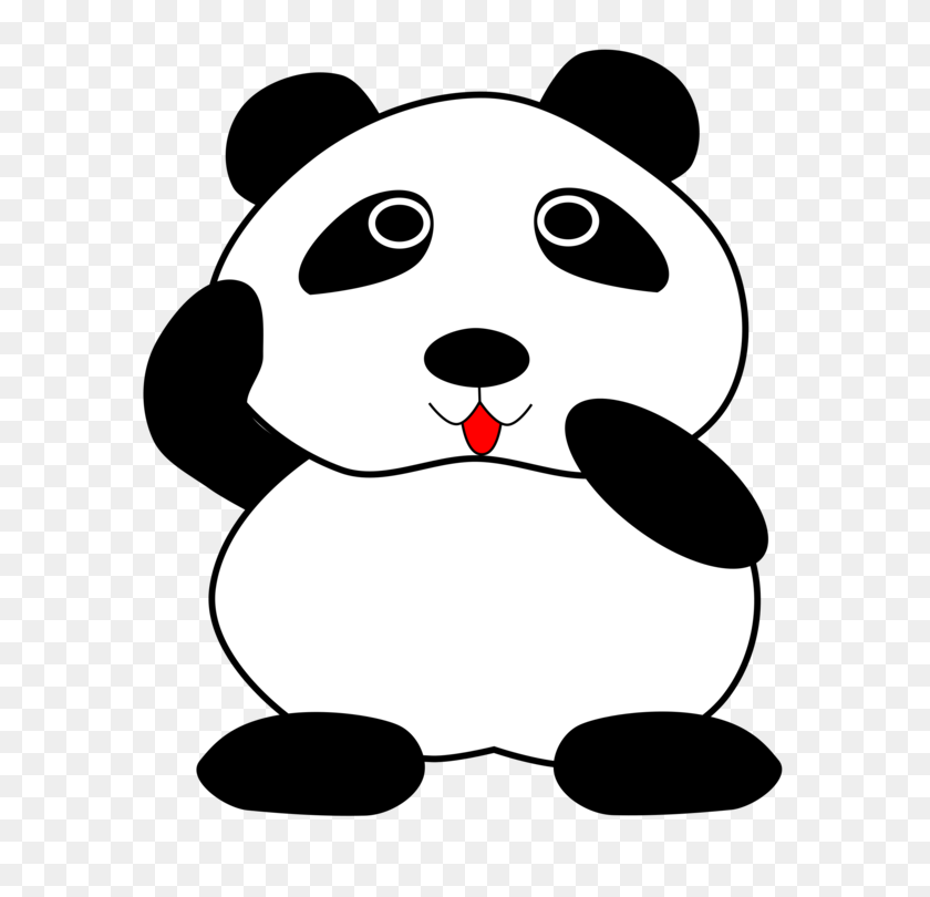 750x750 Гигантская Панда Красная Панда Рисунок Черно-Белый - Красная Панда Клипарт