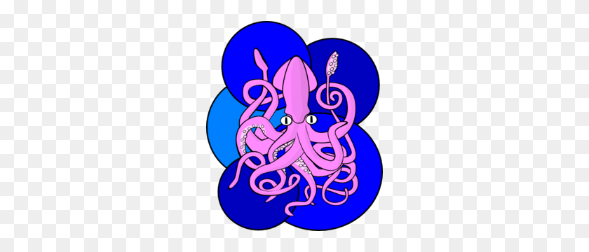 252x300 Giant Squid Clip Art - Purple Octopus Clipart
