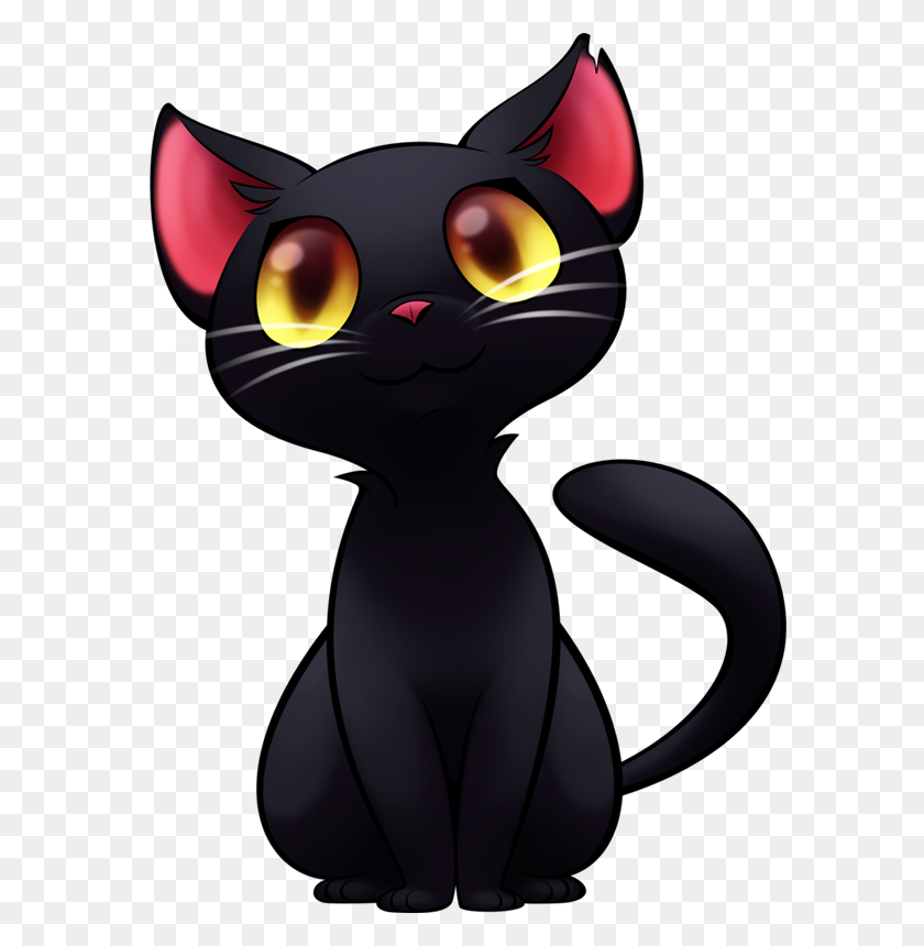 591x800 Gifs De Gatos Negros Art - Anime Cat PNG