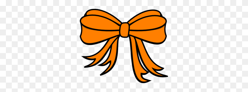 299x252 Gift Bow Orange Clip Art - Present Bow Clipart