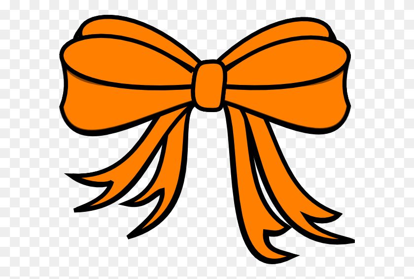 600x505 Gift Bow Orange Clip Art - Gift Bow Clipart