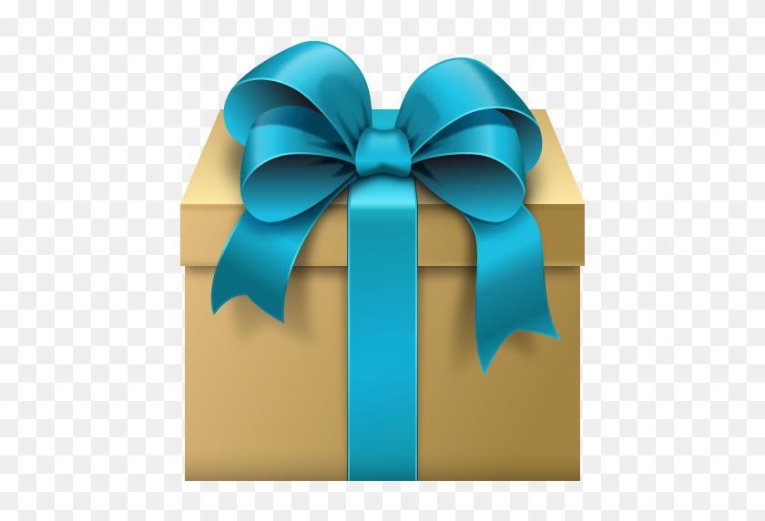 512x512 Gift Box With Blue Bow Free - Gift Clipart Free