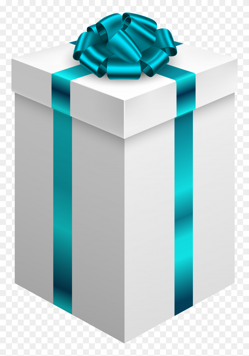 2728x4000 Gift Box With Blue Bow Png Clipart - Blue Ribbon PNG
