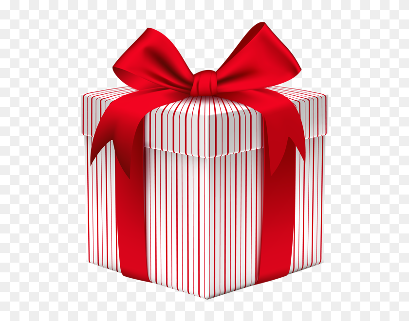 535x600 Gift Box With Bow Png Clipart - Present PNG