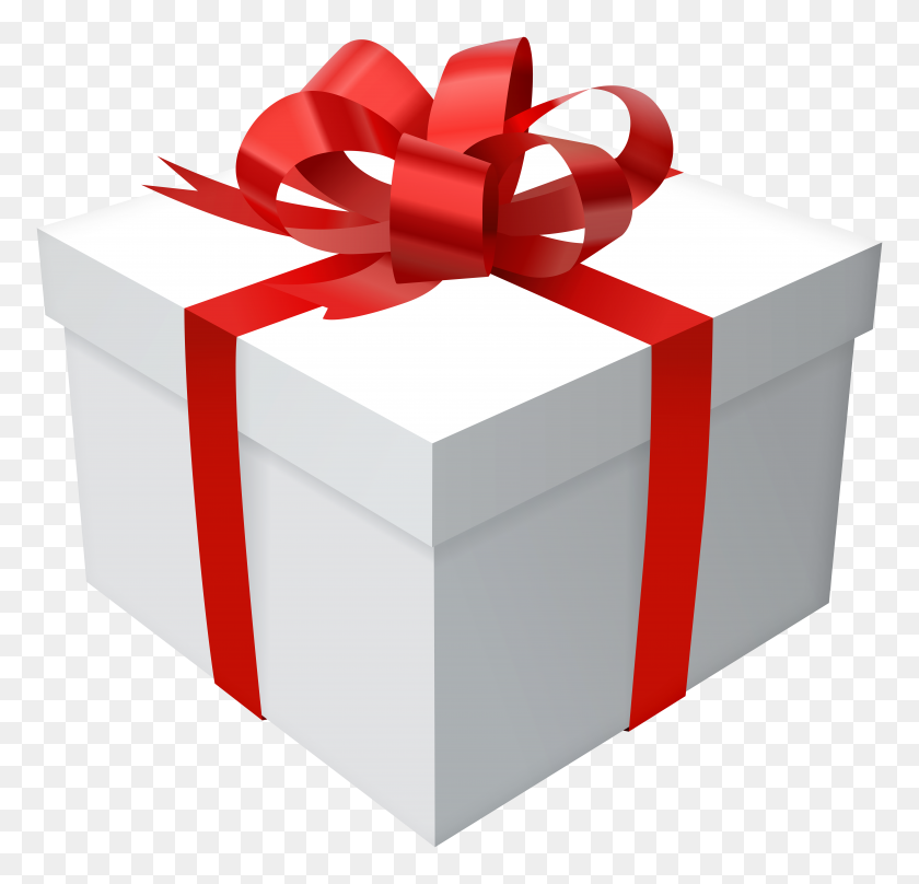 8000x7677 Gift Box With Red Bow Png Clip Art - Red Box PNG