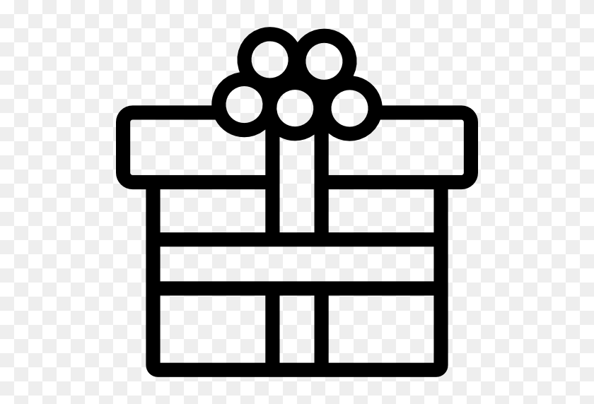 512x512 Иконка Подарочные Коробки - Подарочная Коробка Клипарт Черный И Белый