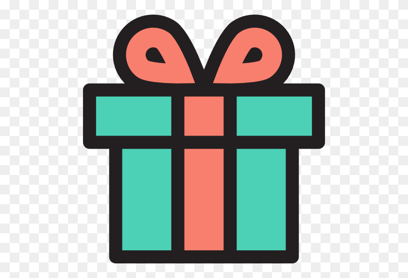 512x512 Gift Flat Icon - Christmas Present PNG