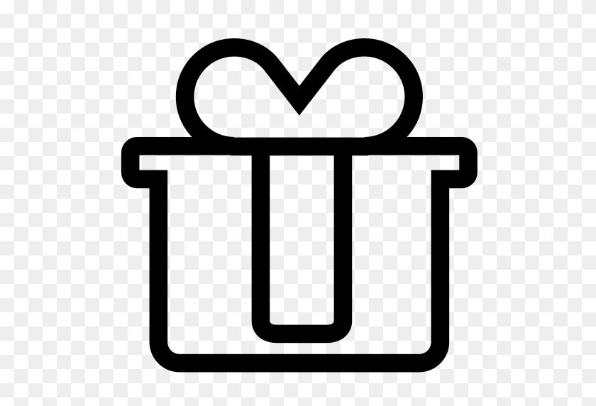 512x512 Подарок, Подарочная Коробка, Значок Подарка В Png И Векторном Формате Бесплатно - Черно-Белый Клипарт Подарочная Коробка