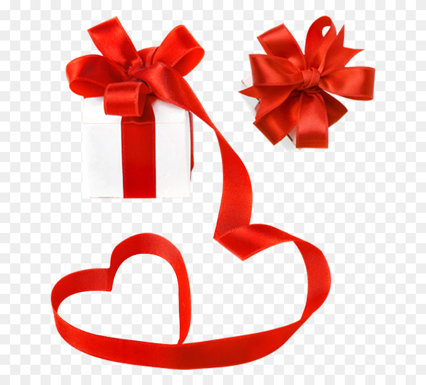 641x700 Подарочная Лента На День Святого Валентина Декоративная Коробка - Подарочная Коробка Png