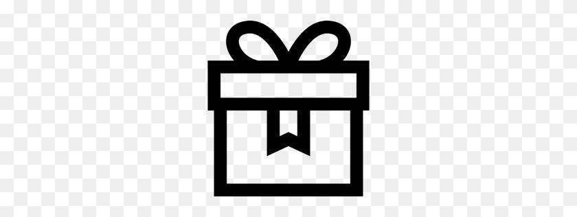 256x256 Giftboxes, Box, Подарки, Outline, Present, Codgift, Outline - Gift Box Clipart Черно-Белый