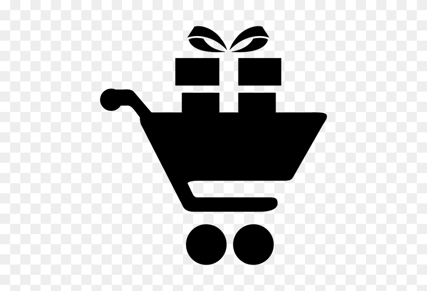 512x512 Gifts In Shopping Cart - Shopping Cart Icon PNG