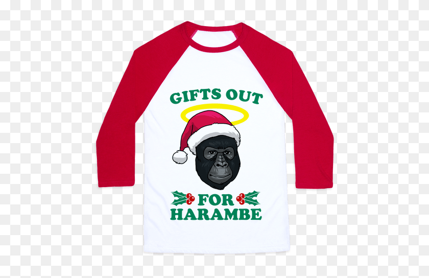 484x484 Gifts Out For Harambe Baseball Tee Lookhuman - Harambe PNG