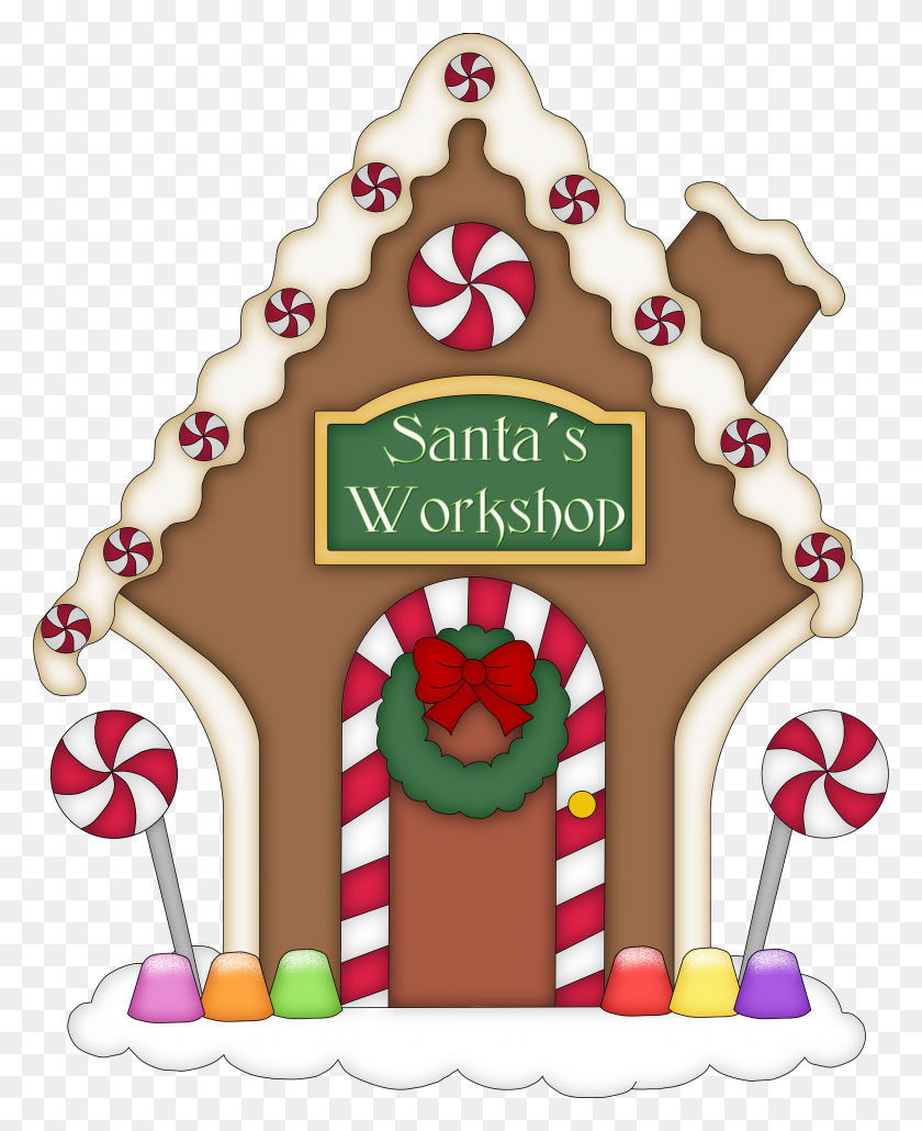3079x3832 Gingerbread House Clip Art Free - Santa Clipart