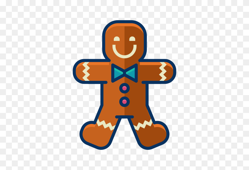 512x512 Icono De Pan De Jengibre - Gingerbread Man Clipart Blanco Y Negro