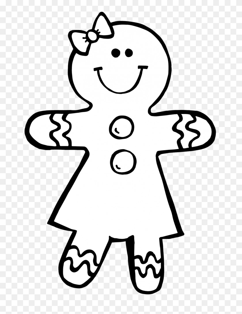 1213x1600 Gingerbread Man Clipart - Man Clipart Black And White