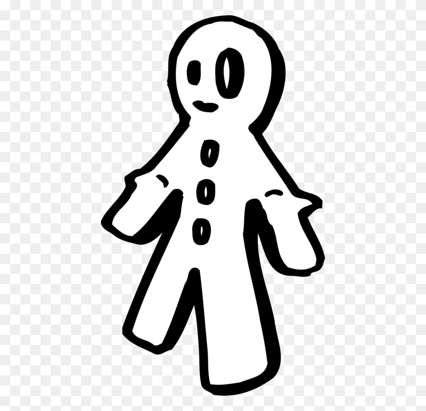 442x750 Gingerbread Man Computer Icons Music Line Art - Gingerbread Clipart Black And White