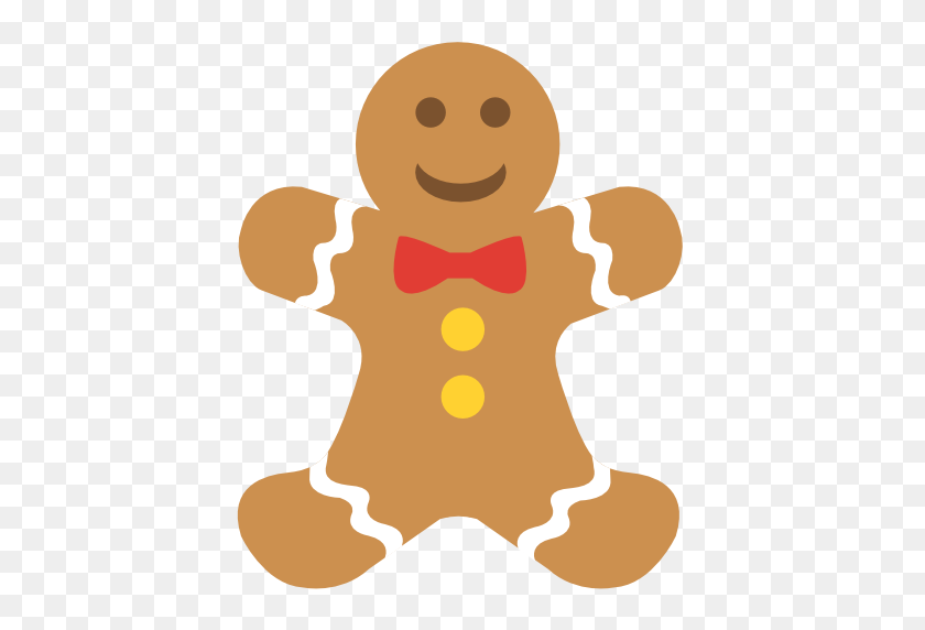 512x512 Gingerbread Man Cookie Icon Flat Christmas Iconset Psdblast - Cookie Emoji PNG
