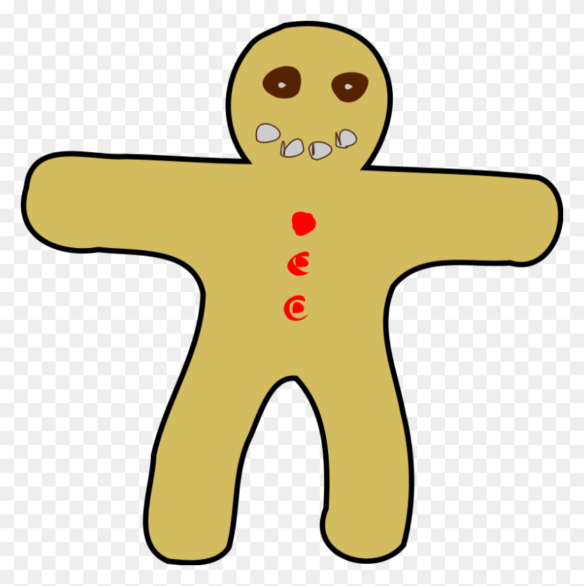796x800 Gingerbread Man Free Vector - Gingerbread Clipart Free