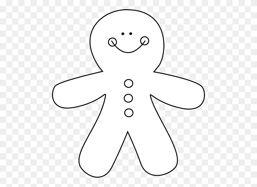 500x550 Gingerbread Man Gingerbread Clip Art Clipart Pictures Image - People Clipart Black And White