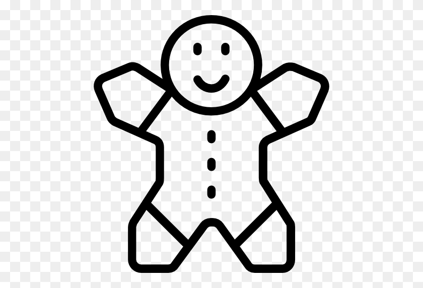 512x512 Gingerbread Man Icon - Gingerbread Man Clipart Black And White