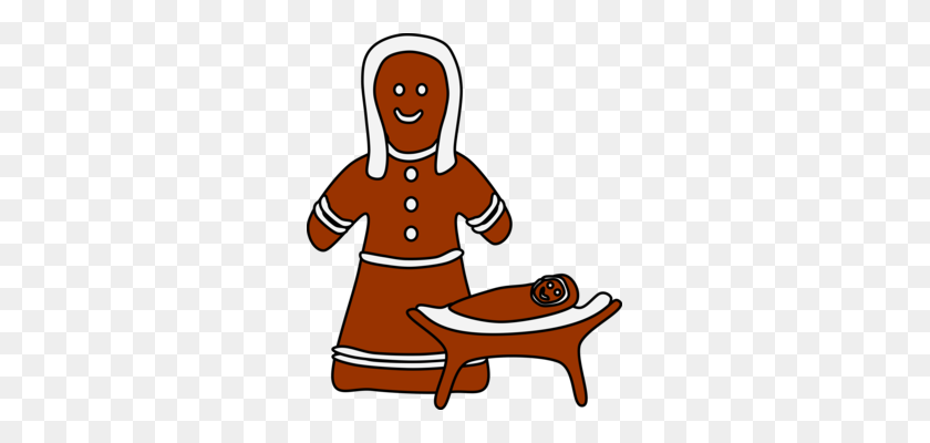285x340 Gingerbread Man Images Under Cc0 License - Jesus In A Manger Clipart
