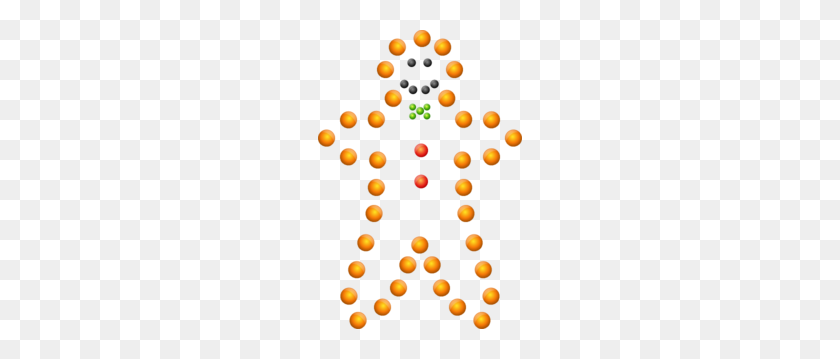 204x299 Gingerbread Man In Lights Clip Art - Gingerbread Man Clipart