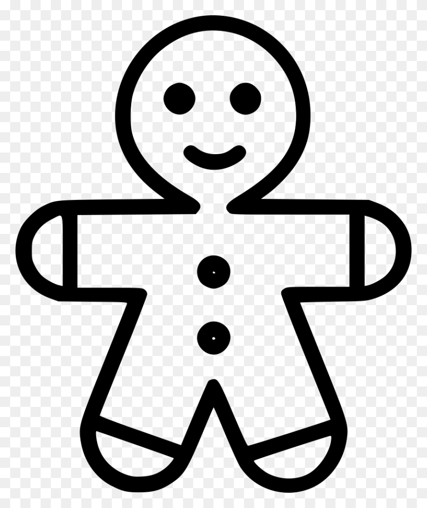 814x980 Gingerbread Man Png Icon Free Download - Gingerbread PNG
