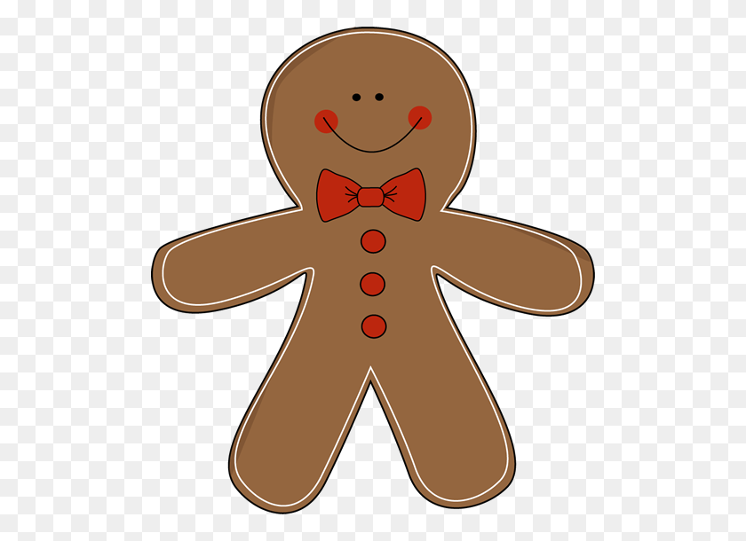 500x550 Gingerbread Man Wearing A Bow Tie Clip Art Gingerbread Party - Bow Tie Clipart Black And White