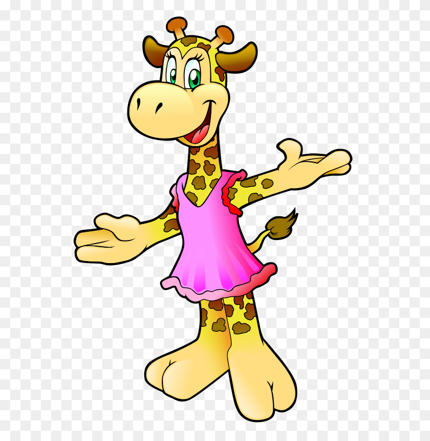 566x800 Giraffe Clip Art - Cute Giraffe Clipart