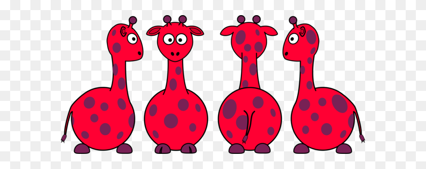 600x275 Giraffe Clipart Red - Giraffe Print Clipart